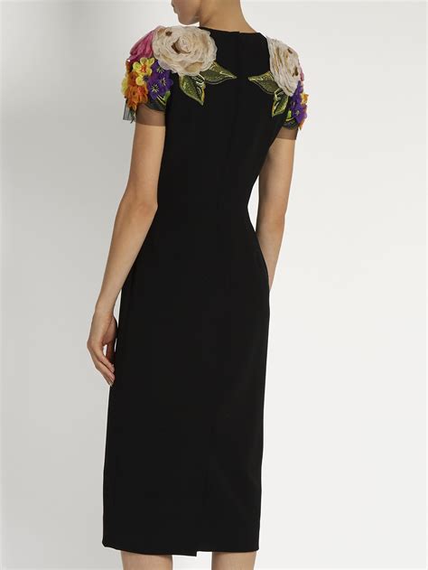 Flower Appliqué Midi Dress Dolce And Gabbana Matchesfashioncom Uk