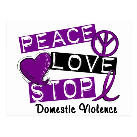 Peace Love Stop Domestic Violence T Shirts Postcard