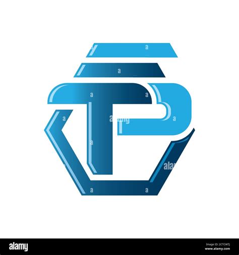 Blue Colors Letters Tp Combination Logo Icon Vector Template