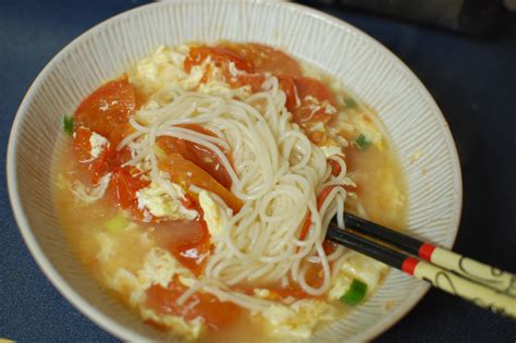 Tomato Egg Drop Soup With Noodles My Not A Recipe Square Lady Egg
