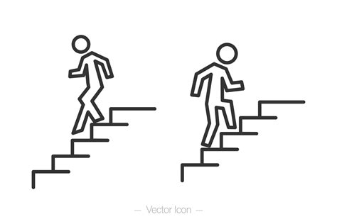 Human Walking Up The Stairs Human Walking Down The Stairs Vector