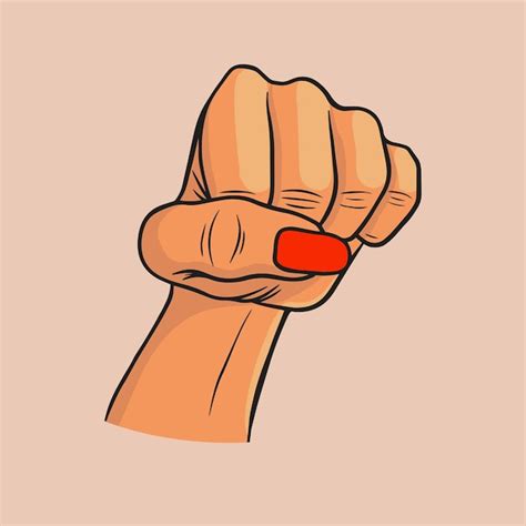 Premium Vector Woman S Hand With Her Fist Raised Up Girl Power