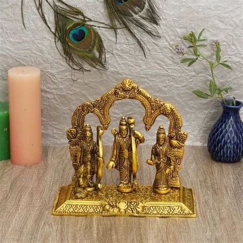Golden Gold Plated Aluminium Ram Darbar Statues For Home Size 20