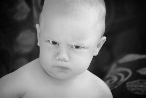 Funny Angry Baby Girl Portrait Stock Photo Image Of Close Facial