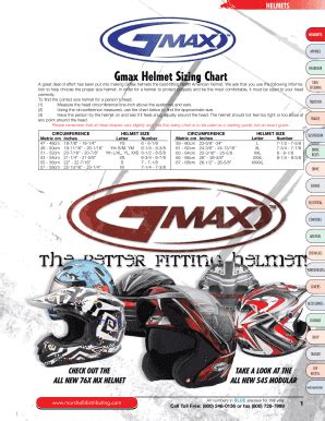 Fillable Online Gmax Helmet Sizing Chart Fax Email Print PdfFiller