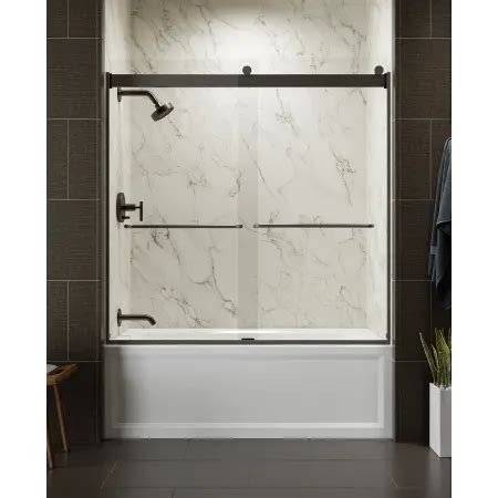 The kohler shower doors mount cornice and the walls of a bathtub to prevent water from splashing and onto the bathroom floor. Kohler K-706006-L - Build.com in 2020 | Tub doors, Bathtub ...