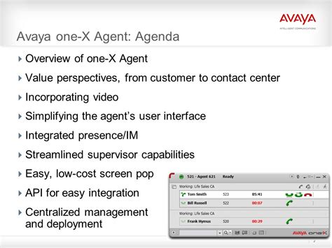 Avaya One X Agent Mike Harwell Contact Center Product Management Ppt