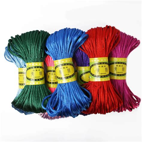 20m Soft Satin Rattail Silk Macrame Cord Nylon Thread For Diy Bracelet