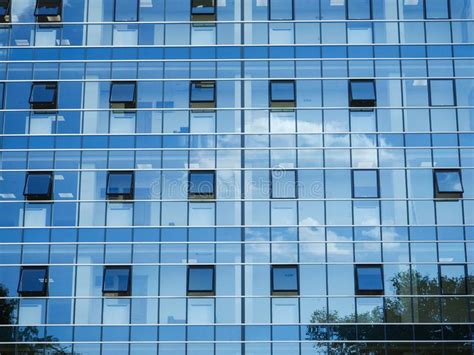 Modern Building Glass Windows With Sky Reflection Stock Image Image