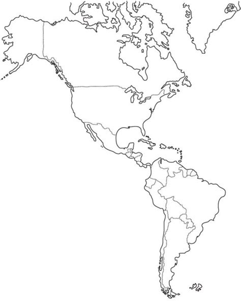 Mapa De América Para Dibujar Mapa De América