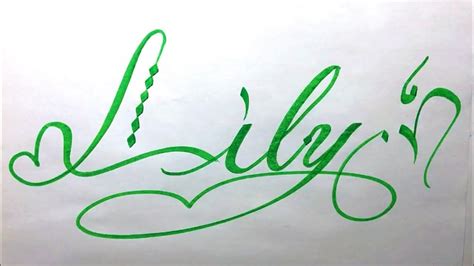 Lily Name Signature Calligraphy Status How To Cursive Write With Cut