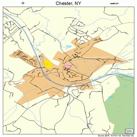 Chester New York Street Map 3615297