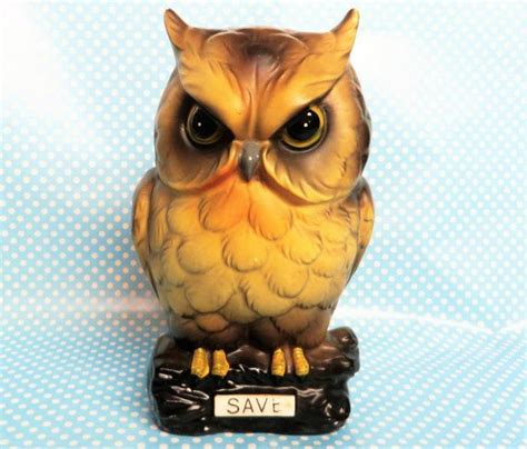Ceramic Owl Money Box 1950s Vintage Kitsch Made In Japan By Etsy