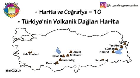 Türkiyenin Volkanik Dağları Harita Haritanın Şifreleri Harita