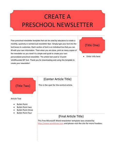 50 Creative Preschool Newsletter Templates Tips