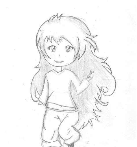 Cute Chibi Girl Long Hair By Hedwigs Art On Deviantart