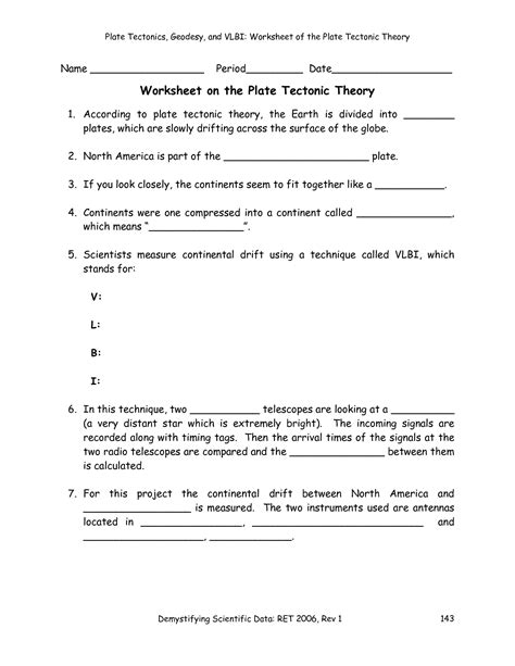 They then practice what they have. 13 Best Images of Plate Tectonics Worksheet Answer Key ...