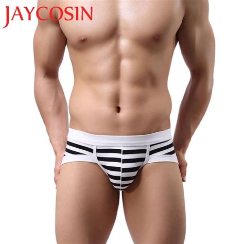 Brand New Fashion 2017 Mens Sexy Stripe Cotton Underwear Shorts Men