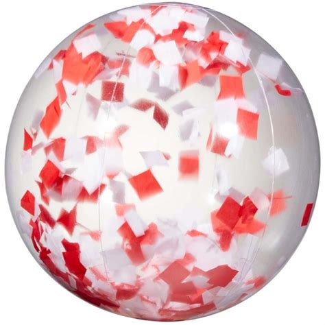 Confetti Custom Beach Ball Redwhite 16in Promotional Outdoors