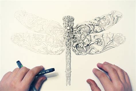 Incredibly Intricate Renaissance Style Insect Drawings By Alex Konahin