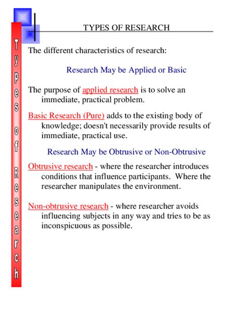 (PDF) TYPES OF RESEARCH The different characteristics of research: Research May be Applied or ...