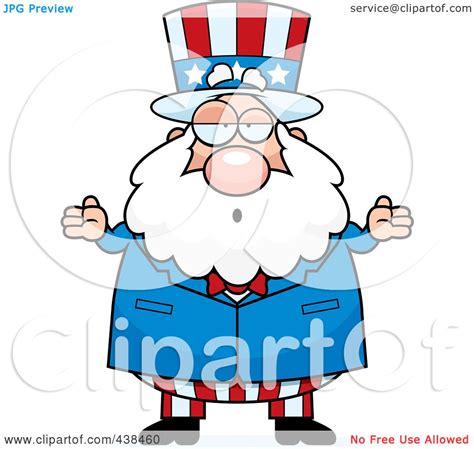 Royalty Free RF Clipart Illustration Of A Careless Plump Uncle Sam
