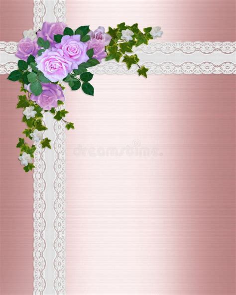 Wedding Invitation Pink Roses Stock Illustration Illustration Of