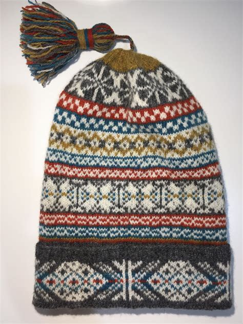 Shetland Fair Isle Fishermans Kep Knitted With Shetland Wool