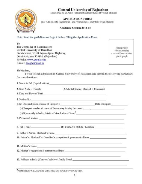 Admission Form For Central University Ghana Admission Form