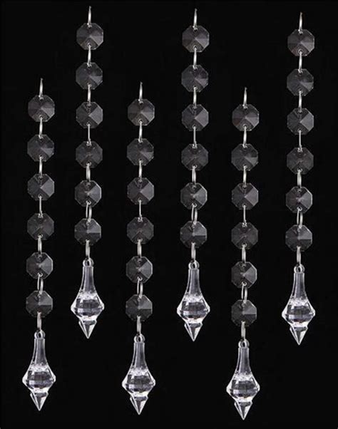 50pcs Clear Acrylic Hanging Pendant Crystal Beads Garland Etsy