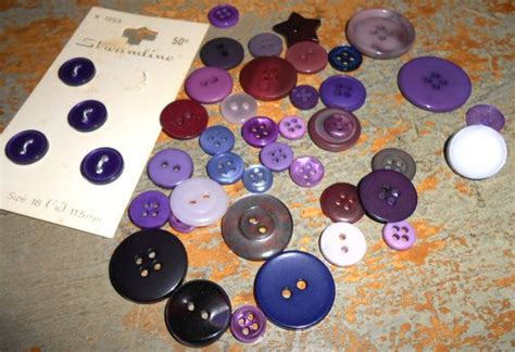 Vintage Buttons Purple Mixed Buttons Variety Purple Etsy Vintage