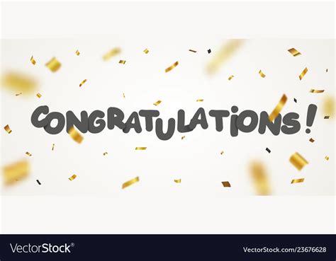 Congratulations Design With Gold Ribbon Royalty Free Vector