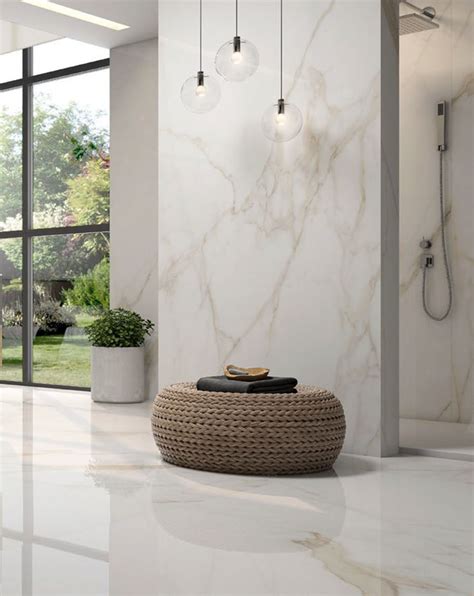 Calacatta Gold Marble Effect Polished Porcelain Tile 120 X 120 Cm Ivy