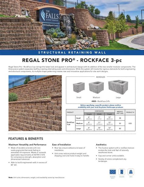 Regal Stone Pro Rockface 3 Pc Keystone Hardscapes Hardscape