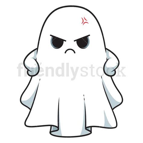 Angry Sheet Ghost Cartoon Clipart Vector Friendlystock