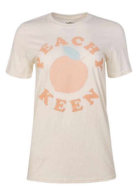 Georgie Peachy Keen Tee Front Joanie Clothing Tops Slogan Shirts