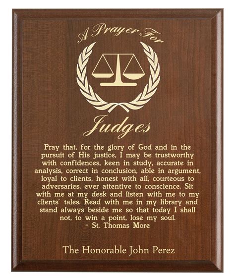 Judge Prayer Plaque Legal T Personalized Christian Etsy