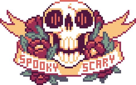 Spooky Scary Pixel Skull Stickers By Etall Redbubble