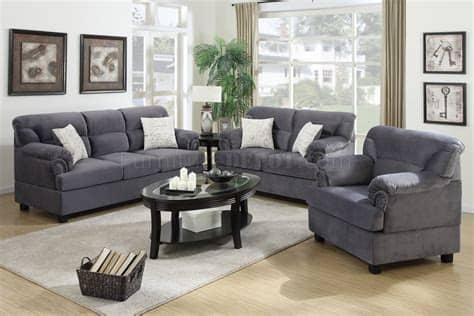 From design sofa to table and lighting create your own space with made.com. F7916 Sofa, Loveseat & Chair Set in Grey Fabric by Poundex