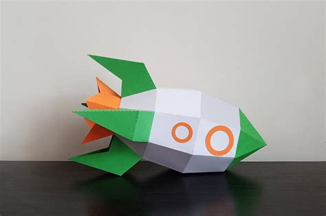 Diy Rocket 3d Papercraft 209772 Printables Design Bundles