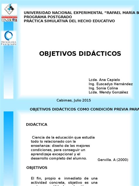 Los Objetivos Didacticos Pdf Aprendizaje Epistemología