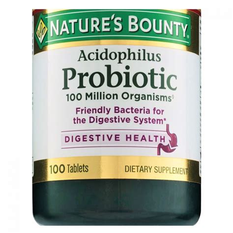 Natures Bounty Acidophilus Probiotic Tablets 100 Count