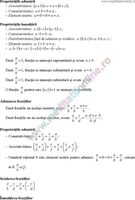 Formule Matematica Gimnaziu 5 8 Formule Si Teorie Algebra Clasele 5 8