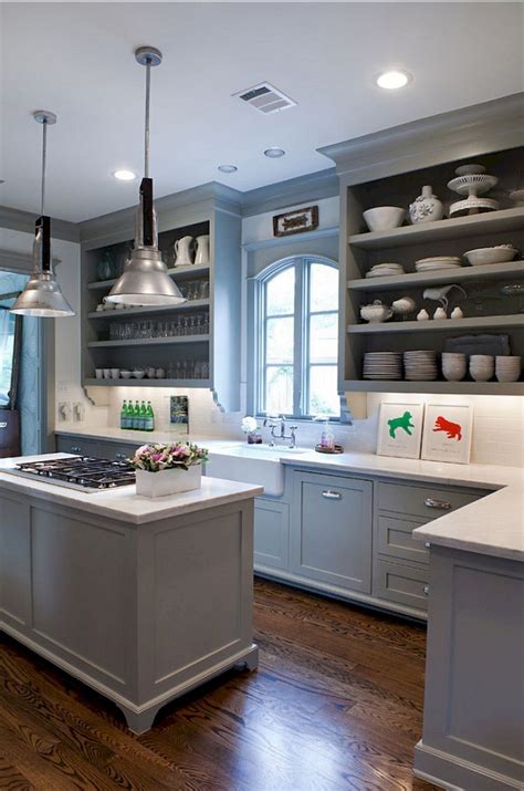 The bottom open end of the lock will hang below the handles, allowing the locking mechanism to pull tight and keep the. 88+ Top Farmhouse Gray Kitchen Cabinet Design Ideas - Page ...