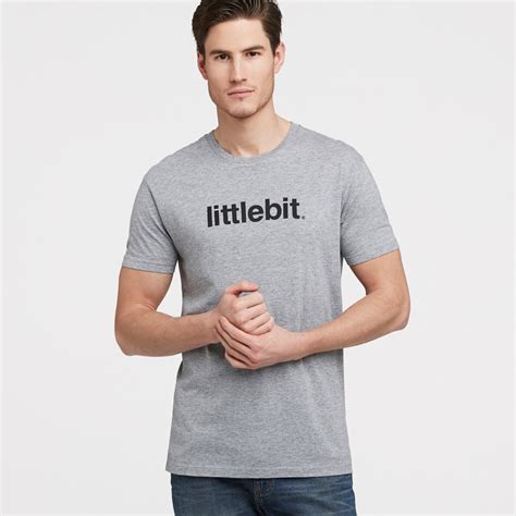 Mens Grey T Shirts Mens Littlebit Logo Crew Neck Tee Littlebit