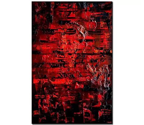 Painting For Sale Red Black Textured Abstract Art 8387