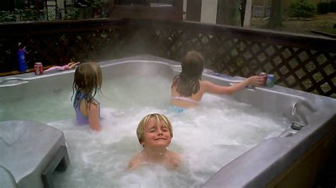 The mother asks her what was wrong and. kids in hot tub - YouTube