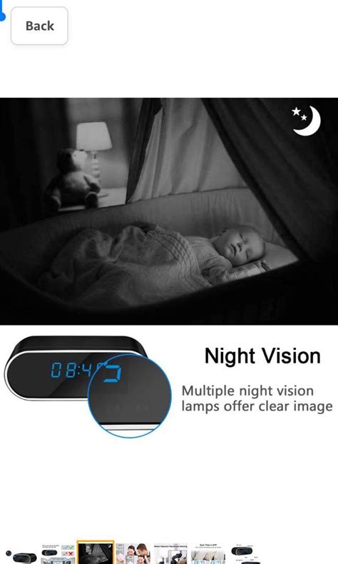 Lxmimi Hidden Camera Wireless Wide Angle Night Vision Clock Spy