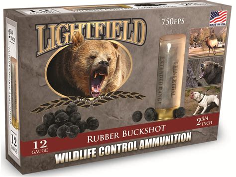 lightfield wildlife control less lethal ammunition 410 bore 2 1 2 rubber buckshot 4 pellets box