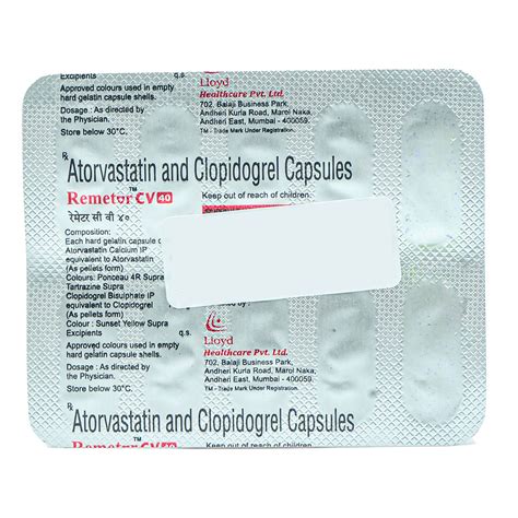 Remetor Cv 40 Capsule 10s Price Uses Side Effects Composition